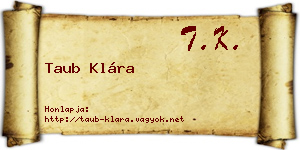 Taub Klára névjegykártya